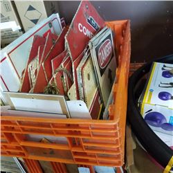 ORANGE CRATE OF SIGNS