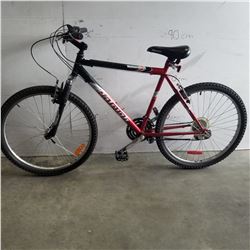 BLACK AND RED RALEIGH BIKE