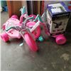 Image 1 : 3 MINNIE MOUSE PLASTIC TRICYCLES AND BICYCLE CHILDER CARRIER