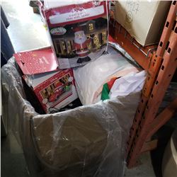 LARGE BOX OF RETURNED XMAS LIGHTS AND INFLATABLES
