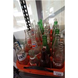 VINTAGE POP BOTTLES IN ORANGE CRATE