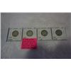 Image 1 : 4 CANADIAN KING GEORGE V SILVER 25c 1917,18,19 .925 SILVER AND 1920 .800 SILVER