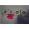 Image 3 : 4 CANADIAN KING GEORGE V SILVER 25c 1917,18,19 .925 SILVER AND 1920 .800 SILVER