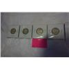 Image 4 : 4 CANADIAN KING GEORGE V SILVER 25c 1917,18,19 .925 SILVER AND 1920 .800 SILVER