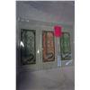 Image 2 : 3 CANADIAN 1954 BILLS 1 DOLLAR, 2 DOLLAR AND 5 DOLLAR BILLS