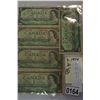 Image 3 : 5 CANADIAN 1 DOLLAR BILLS THREE 1954, TWO 1967