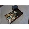 Image 1 : VINTAGE REPRODUCTION HOCKEY CARDS W/ TRAY OF SUNGLASSES AND WATCHES