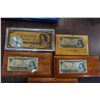 Image 2 : DECORATIVE CANADAIAN BILL PLAQUES AND 1000 DOLLAR BILL CLOCK