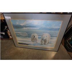 CALVERT FRAMED POLAR BEAR PRINT