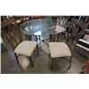 Image 3 : ROUND METAL BASE GLASS TOP TABLE W/ 4 CHAIRS