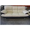 Image 2 : BLACK AND CREAM SOFA, LOVE SEAT, AND ARM CHAIR