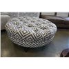 Image 1 : LARGE GREY TUFTED GREY AND BLACK OTTOMAN