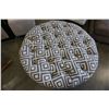 Image 2 : LARGE GREY TUFTED GREY AND BLACK OTTOMAN