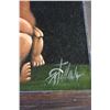 Image 3 : BABY GIRL 1 PAINTING ON VELVET SIGNED BY ARTIST IN WOOD FRAME