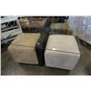 Image 1 : METAL GLASS TOP COFFEE TABLE W/ 4 MICROFIBER STOOLS