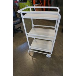 WHITE 3-TIER METAL CART