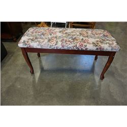 PIANO BENCH W/ FLORAL CUSHION