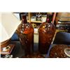 Image 4 : LOT OF VINTAGE AMBER GLASS LAMP SHADES, 2 VASES, AND LAMP
