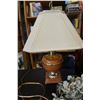 Image 6 : LOT OF VINTAGE AMBER GLASS LAMP SHADES, 2 VASES, AND LAMP