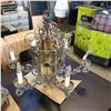 Image 1 : LEADED GLASS METAL CHANDELIER
