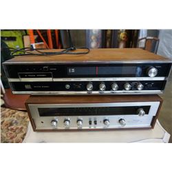 ROSS 8 TRACK AM/FM STEREO RECEIVER AND SANUI 210 AMPLIFIER