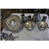 Image 3 : VINTAGE PEWTER JUG SET, SILVER PLATE, AND CRYSTAL BOWL