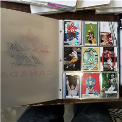 BINDER OF NFL INSTERT AND STAR CARDS AND NUMBERED FOOTBALL CARDS