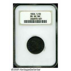 1826 1/2 C MS64 Brown NGC. B-1, C-1, R.1. Manley 