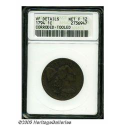 1794 1C Head of 1794--Corroded, Tooled--ANACS. VF