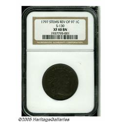 1797 1C Reverse of 1797, Stems XF40 NGC. S-130, R