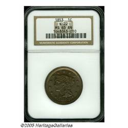 1853 1C MS65 Brown NGC. N-22, High R.2. The base 