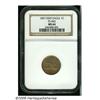 Image 1 : 1857 1C MS64 NGC. Snow-4, FS-002. Missing wing ti