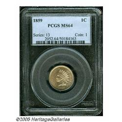 1859 1C MS64 PCGS. This lustrous and boldly struc