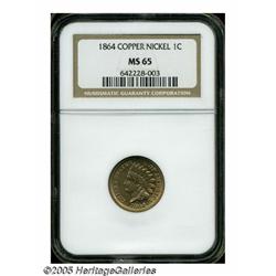 1864 1C Copper-Nickel MS65 NGC. Exemplary from a 