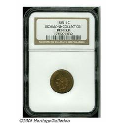 1865 1C PR64 Red and Brown NGC. Ex: Richmond Coll