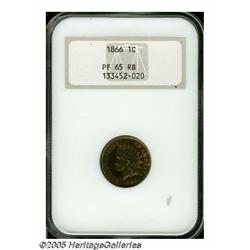 1866 1C PR65 Red and Brown NGC. One of an estimat