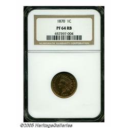 1870 1C PR64 Red and Brown NGC. This meticulously