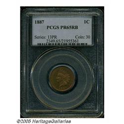 1887 1C PR65 Red and Brown PCGS. A lovely, irides