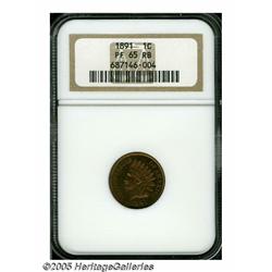 1891 1C PR65 Red and Brown NGC. Golden-tan and cr