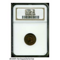 1898 1C PR67 Red and Brown NGC. Fire-red color fi