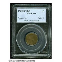 1909-S VDB 1C Fine 15 PCGS. Well circulated, but 
