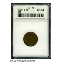 1909-S VDB 1C XF45 ANACS. An original and attract