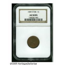 1909-S VDB 1C AU58 NGC. This near-Mint key date C