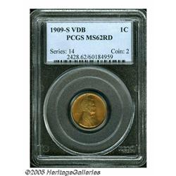 1909-S VDB 1C MS62 Red PCGS. Muted orange color w