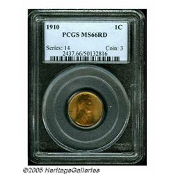1910 1C MS66 Red PCGS. Peach and lime colors comp