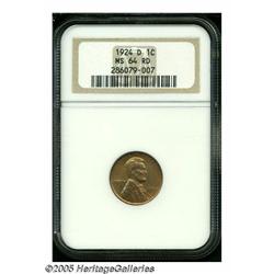 1924-D 1C MS64 Red NGC. A lustrous straw-gold nea