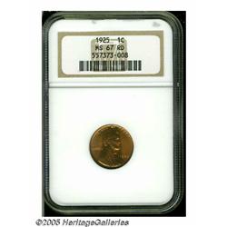 1925 1C MS67 Red NGC. A radiant peach-red Superb 