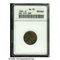 1955/55 1C Doubled Die AU55 ANACS. FS-021.8. Most
