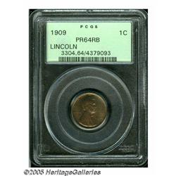 1909 1C PR64 Red and Brown PCGS. Lustrous surface