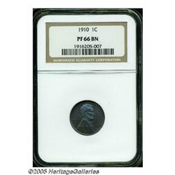 1910 1C PR66 Brown NGC. This splendidly struck pr